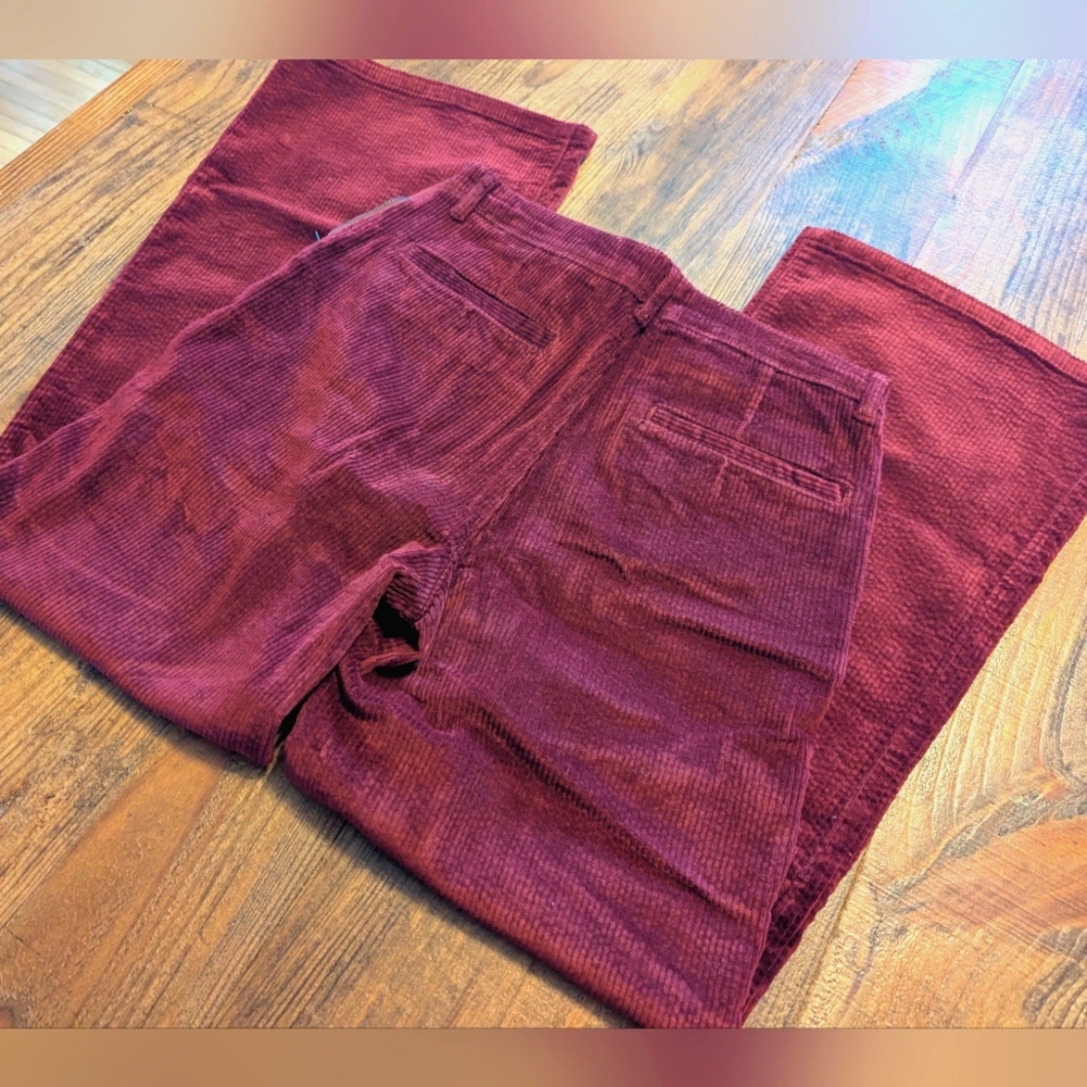 Modcloth Red Corduroy Flare Pants size 8